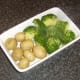 Cooked potatoes and broccoli