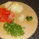 Chopped vegetables for soup