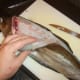 Removing the first fillet from a pollack