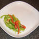 Sliced bell peppers bed for pollack