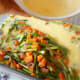 Pour eggs into the vegetables.