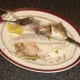 Skeleton lifts clean free when sea bream is half eaten