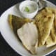 Crisped skin peels easily from fried sea bream fillets