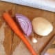 The carrot, garlic, onion and potato.