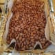 Bake at 450 degrees for approximately 12 minutes, until the edges of the crust are brown.