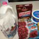 Ingredients for raspberry rice salad