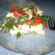 A perfect slice of vegetable heaven with mozza.