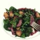 Enjoying kangaroo, peach and pomegranate salad