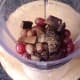 Red grapes, dark chocolate and spices ready for blitzing