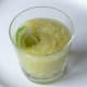 Frozen lime wedge is served with Victoria's Summer Sweet Vodka Vino cocktail