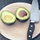 Avocado cut in half