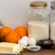 Orange cranberry cake ingredients.