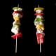 Assembled skewers are ready for grilling