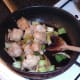 Sauteing pak choi and cauliflower in duck fat