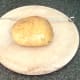 Skewer comes cleanly free from baked potato
