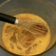 Step 3: Add lightly beaten eggs to the sugar-butter mixture and combine ingredients thoroughly.