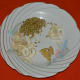Cashew nut, coriander, garlic, and ginger kept ready for making the paste/powder