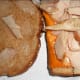 Close-up of the bread toppings.