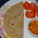 A chapati served with the curry.
