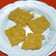 Pumpkin pudding served on a plate.