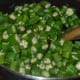 stir-frying okra