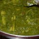 The baby corn and spinach curry is ready to serve.