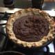 Prior to being smoothed. Notice that in my version the chocolate mixture is quite thick at the end, so that it isn't a liquid. It is fully possible to not cook it as long, I wanted a more solid chocolate mixture this time.