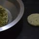 Step 3: Pinch out a lemon-sized ball of dough and form it into a patty. Roll it to get a thick disc about 6" in diameter.