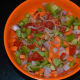 Mixed vegetables for topping the pancakes