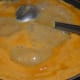 Step eight: Boil the puree adding 2 glasses of water. Add sugar. Check for salt. Add, if necessary. Squeeze lemon juice. Mix once.