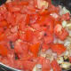 Step four: Add chopped tomatoes. Stir-cook over medium-high fire until they become mushy. Cover the pan for 2-3 minutes for fast cooking.