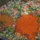 Step six: Add curry powder or rasam powder, red chili powder, garam masala powder, and salt.