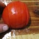 Place on flat side and slice across.