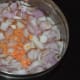 Step one: Cook red lentils added with water and chopped onions till soft.