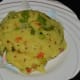 Here's what the semolina upma looks like when made with green peas.