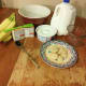 Gather all your supplies: 3 large bowls, a measuring cup, a spatula, a spoon if need be but preferably a whisk. You will also need banana cream and french vanilla pudding mix, whipped cream, milk, vanilla wafers, bananas.