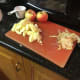 Peel, core, and slice apples.