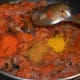 Step 7: Add turmeric powder, garam masala, and red chili powder. Stir-cook for a while.