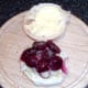 Beetroot slices top salad