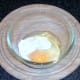 Batter ingredients are added to small bowl