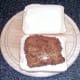 Cod fillet on bread