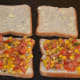 Step seven: Thinly apply butter on one side of a slice. Thickly spread the stuffing on the other slice. Top it with the buttered slice.