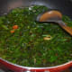 Step three: Add half a cup of water. Cover the pan. Cook on low heat for about 4 minutes.