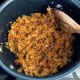 Coconut filling is cooked.