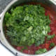 Kale is added to curry sauce