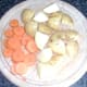 Chopped carrot and potatoes
