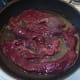 Liver is added to frying pan to be quickly browned and sealed