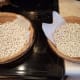 Because this is a freezer pie, you'll want to bake it your crust before filling it.I poked holes in the bottom of my crusts with a fork and partially filled them with dry beans so the crusts didn't bubble up in the oven.