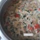 Simmer the soup.