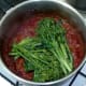 Cooled broccoli is added to curry